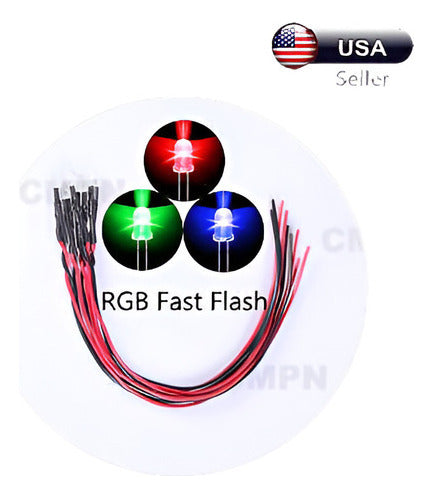 40pcs 5mm Rgb Precableado Flasheo Rapido Agua Clara Luz Dc 9 2