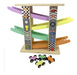 Wooden Slide Track with 4 Educational Toy Cars for Kids 2