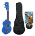 Leonard Soprano Ukulele Bright Blue + Case + Method 1