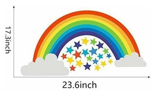 Calcomanias De Pared De Arcoiris Y Estrellas, Pegatinas De 5