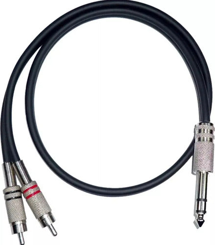 Master Show Audio Cable 2 RCA Male to 1 Stereo Plug 6.5mm 3 Mts 0