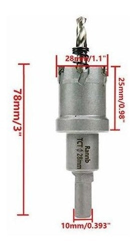 Mecha Copa De Carburo De Tungsteno P/ Acero Inoxidable 28mm 1