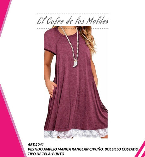 El Cofre de los Moldes - Digital Wide Dress Mold with Pocket, Sizes 3XL to 7XL 0