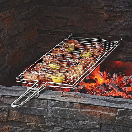 Van Hogar® Parrilla Para Pescado Carnes Camping Asado 67 X 17.5 C 2