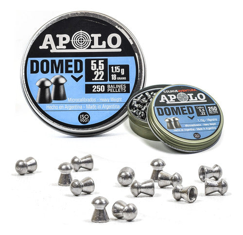 Balines Apolo Domed Cal 5,5mm - 18gr - X250u 0