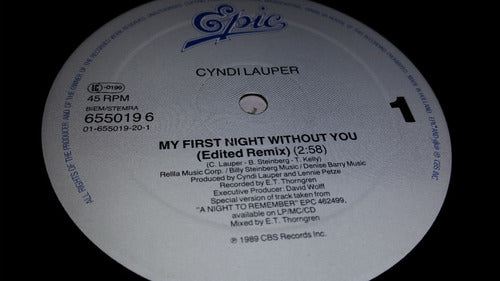 Cyndi Lauper My First Night Without You Vinilo Maxi Germany 1