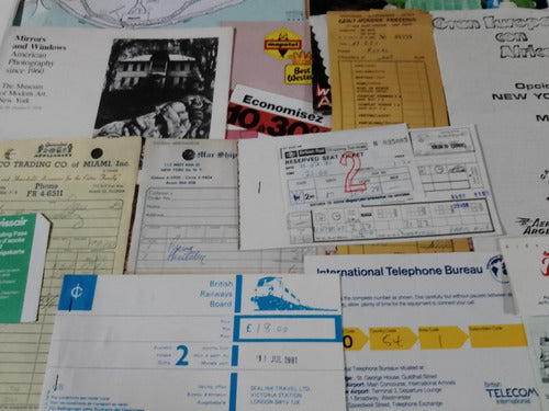 Lote Papelería De Los 80. Folletos De Viajes Compras Tickets 1