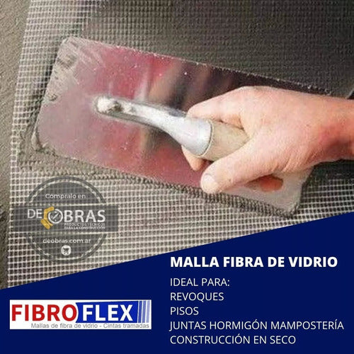 Fibroflex Malla De Fibra De Vidrio Para Revoques Junta 160gr Rollo 25m 2