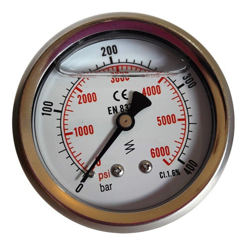 JMG HID Manometer 63mm 0-400 Bar 1/4 NPT Rear Connection 0