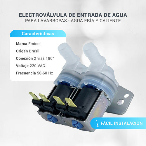 Emicol Valvula Entrada Agua Lavarropas Drean Concept Electronic 156 1