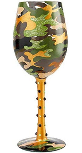 Enesco Designs By Lolita Camo Artisan Wine Glass, 1 Unidad 1