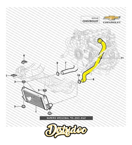 Cauplas Chevrolet S-10 Blazer Intercooler Hose 2.8 Turbo 5