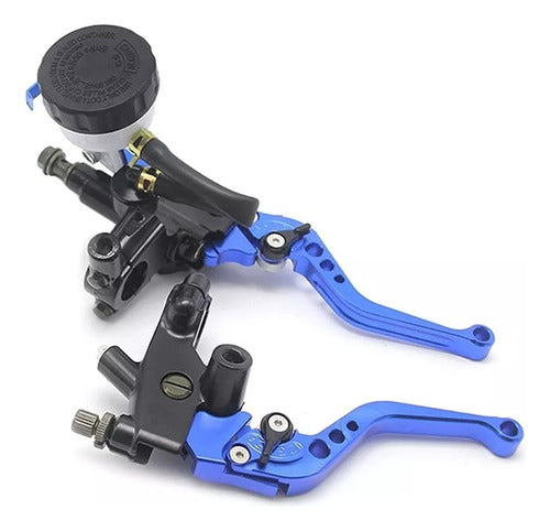 Vaimaca Motos Adjustable Brake and Clutch Levers - Hydraulic - Blue 4