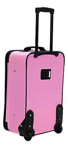 Rockland Vertical Fashion Softside Luggage Set, Pink 2