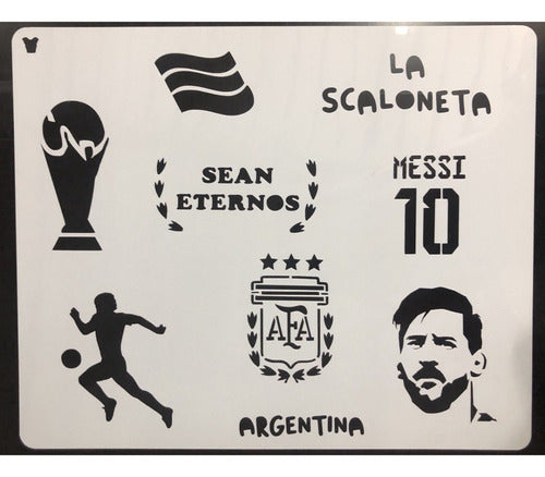 Stencil Plantilla Mundial Messi P/ Aerografo 1