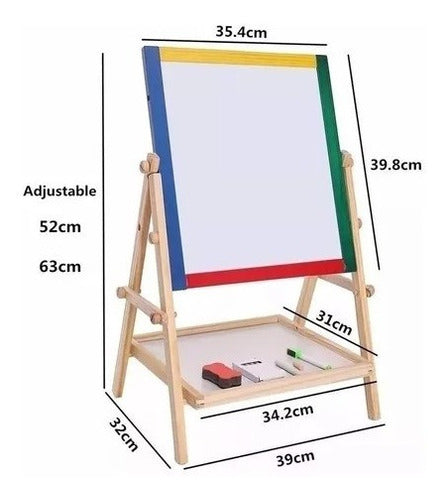 Pizarra Didactica Pizarra Didactica Infantil Pizarron Para Niños 2 En 1 Madera 4