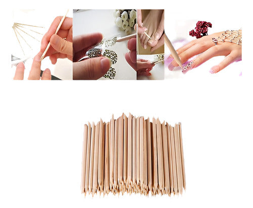 Polish Art Wooden Cuticle Pushers - 100 Pieces 0