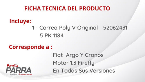 Correa Poly V Argo Cronos 1.3 Original Fiat 1