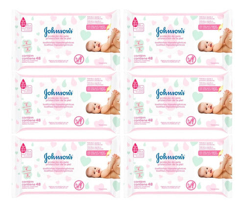 Johnson's Baby Kit X6 Toallitas Húmedas Protección Piel 48u 0