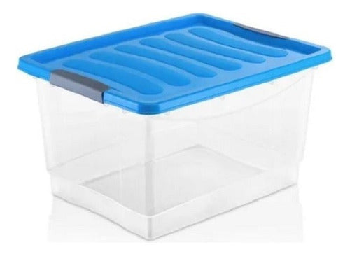 Set of 2 Transparent Plastic Organizers with Lid 12 Liters Deco 0