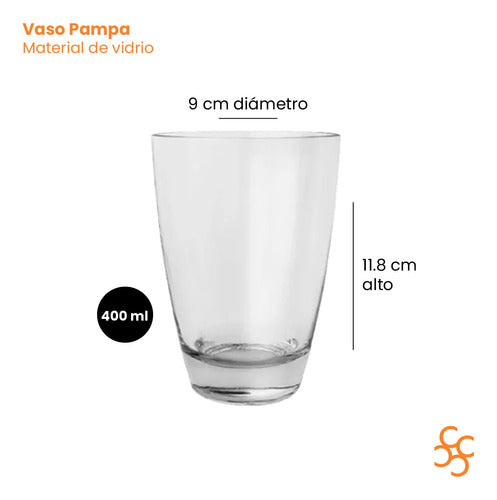 Durax Set Platos Firenze Playo Hondo Vasos Pampa Vidrio Durax X18 3