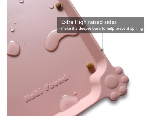Hoki Found L Silicone Pet Food Mats Tray 56x36cm Pink 1