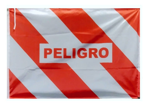 Peligro Caution Flag Red and White 50x70cm 0