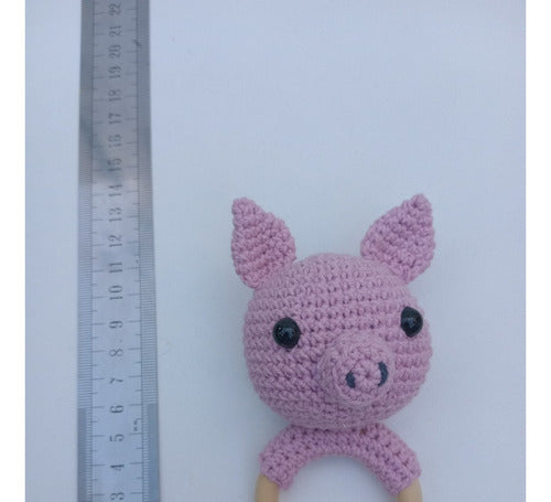 Amigurumi Sonajero Mordillo Aro De Madera 3