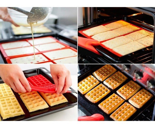 Consaco Silicone Waffle Mold - Hot Cake Baking Tray 3