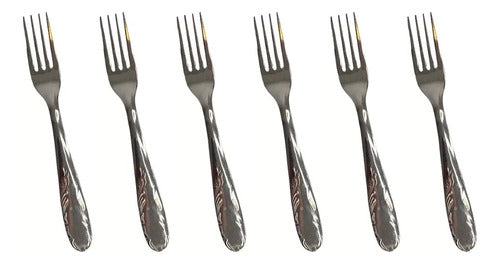 Set of 6 Stainless Steel Dinner Forks 19cm - Carol 0