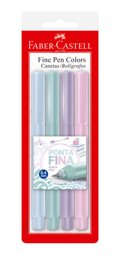 Caneta Coloridas Fine Pen 0.4mm 4 Cores Faber Castell 1