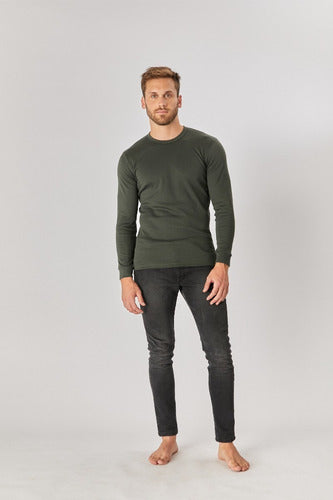 Tres Ases Thermal Cotton Long Sleeve T-Shirt for Men 55