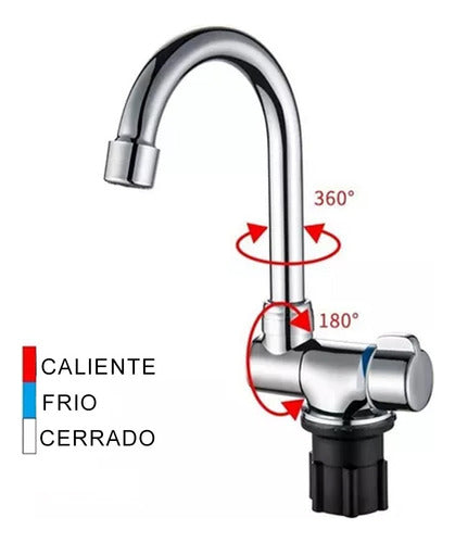 360° Cold Hot Faucet for Motorhome Boat RV Camper 1