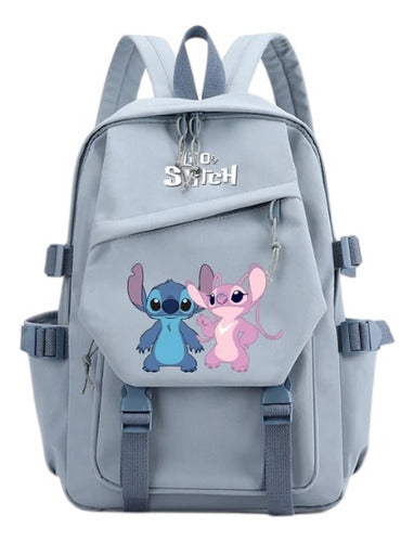 Genérica Mochila Stitch Escolar O Liceal Super! Mochila Lona Grande 0