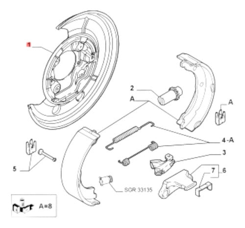 Reparo Armazon Freno Trasero Derecho Fiat Ducato Original 5