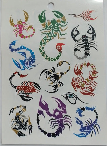 Temporary Self-Adhesive Tattoos Variety Pack 6 Sheets 45