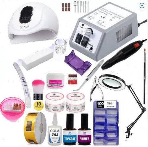 E&M Professional Gel/Acrylic Nails Complete Kit + Gift 0