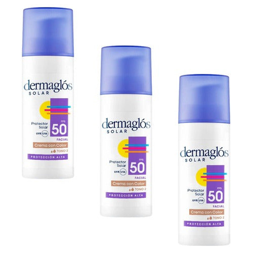 Dermaglós Combo X 3 Protector Solar Fps 50 Tono Medio 50 Ml 1