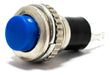 ELUMILED Round Push Button Normally Open 12mm Diameter 10mm Hole 1A 250V Blue - Pack of 2 0