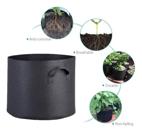 Polietileno Obelisco Grow Pot Fabric Planters Pack of 5 - 3 Gallons (11 Liters) 1