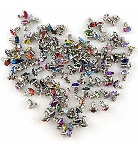 YORANYO 100 Mixed Color 6mm Crystal Rivet Sets 2