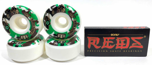 Roda Moska 60 Mm Calibre + Rolamento Red Bones 0