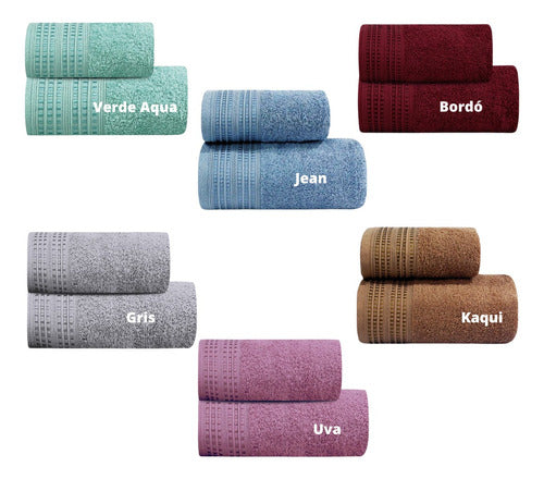 Set of Towel and Bath Sheet Palette Urban 100% Cotton x 2 Units 1