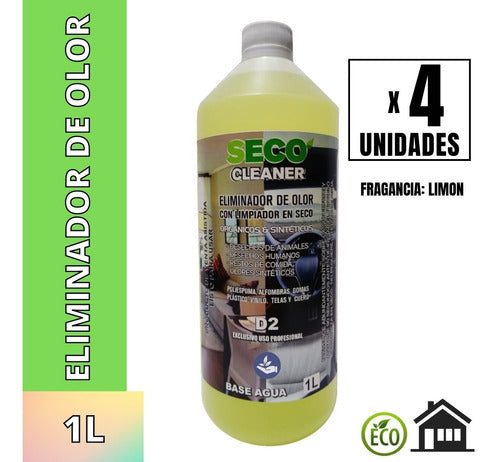 D2 SECO CLEANER | Elimination of Odors 1L x 4u Urine, Dairy, Vomit, Mold 0