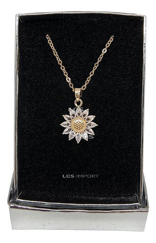 LCS Sunflower Necklace 18K Gold Plated + Gift Box 1