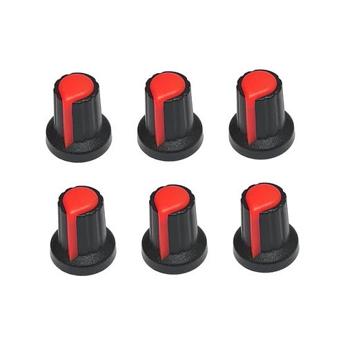 Pack of 6 Plastic Knob WH148 for 6mm Potentiometer - Assorted Colors 0