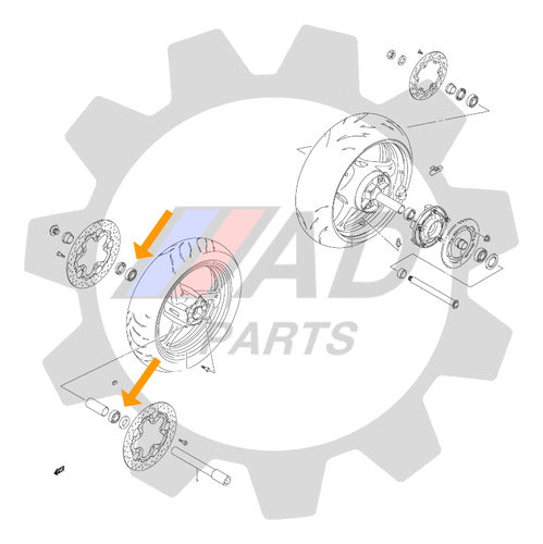 Rolamentos Roda Dianteira Suzuki Rf900 1