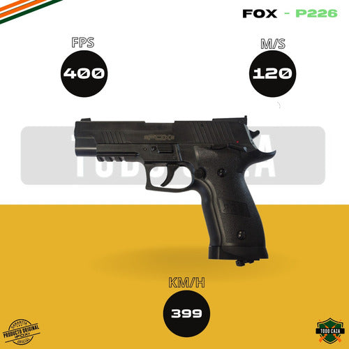 Fox Pistola Quality Co2 Funda Balines Garrafas 3