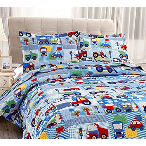 Smuge 3-Piece Kids Construction Bedding Set, Twin (86 x 68 inches) 1