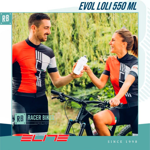 Elite Evol Loli 550ml Bike Water Bottle Black White 2